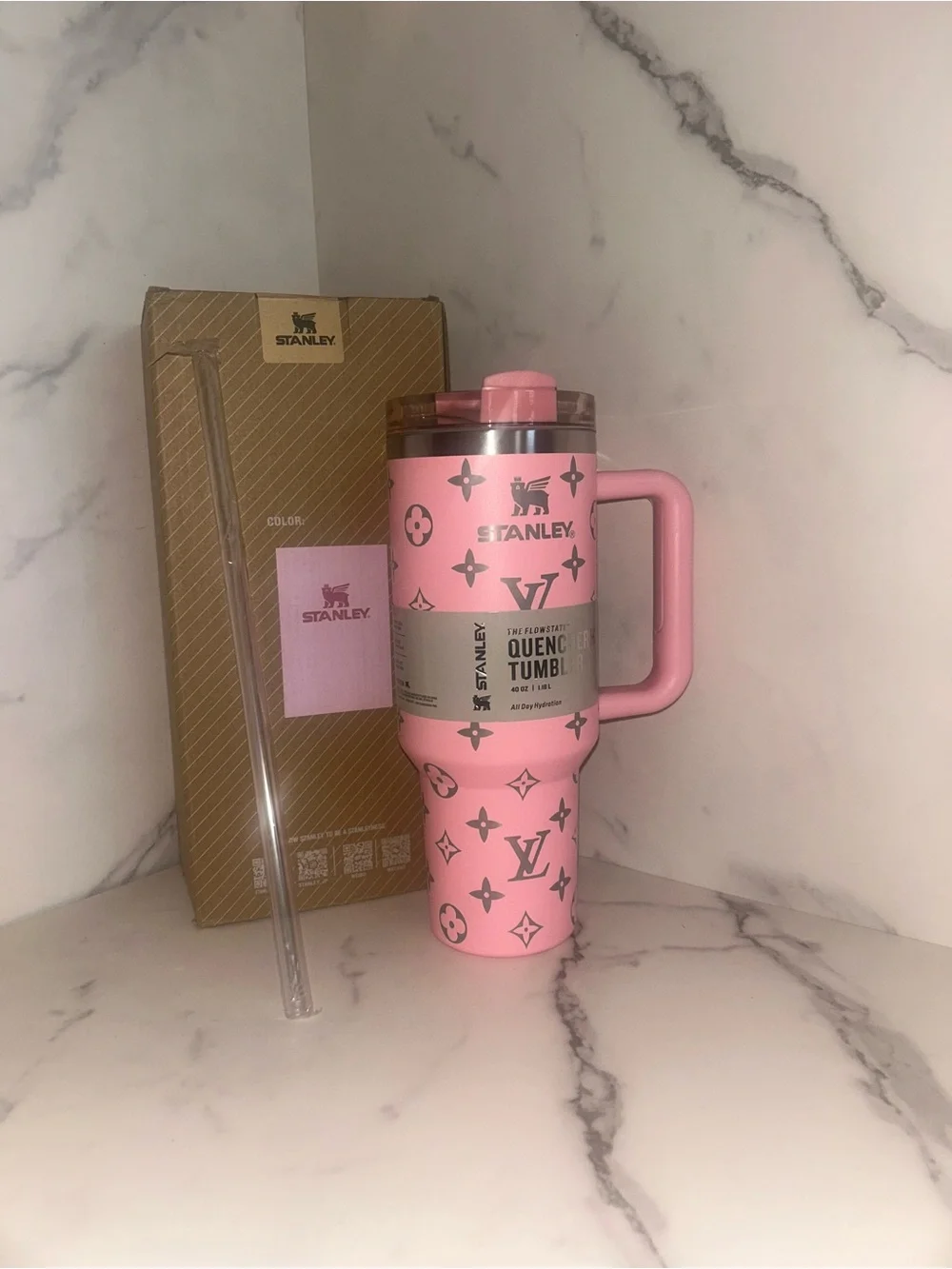 Stanley Pink Quench Tumbler with Handle